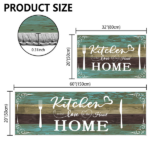 Kitchen Rug Sets 2 Pieces, Washable Kitchen Mats for Floor, Non Slip Soft Kitchen Area Rug Floor Mat for Kitchen, Laundry Room and Hallway (Teal, 20''x32''+20''x60'') - Image 2