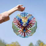 CIFbuy 3D American Flag Wind Spinner Patriotic Eagle Outdoor Metal Wind Chime for Garden Yard Patio TikTok, temu pick-up service - Image 5