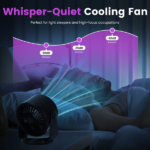 Portable USB Table Fan 100 Speed Settings Real-Time LCD Display Battery Indicator, 120 Degree Adjustable Tilt Desktop Wall Mount 4000mAh Wireless Cooling Fan - Image 7