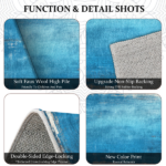 Three-piece kitchen rug set, non-slip and washable, abstract pattern kitchen hallway rug, soft and comfortable, suitable for sinks, floors, entrances, hallways and bathrooms. - Image 5
