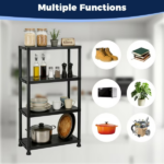 Plastic Shelves, 4-Shelf Storage rack, Multi-Purpose Storage Shelf, Plastic Storage Shelves for Storage Easy to Assemble for Garage Basement Kitchen Office Bedroom Bathroom (Shipment from Walmart) - Image 3