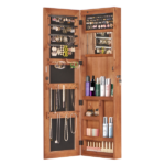 no provide self pick-up.Solid Wood Jewelry Armoire Organizer Cabinet with Full-Length Mirror, 47.5x14.3 in Wall-Mounted Lockable with LED Light