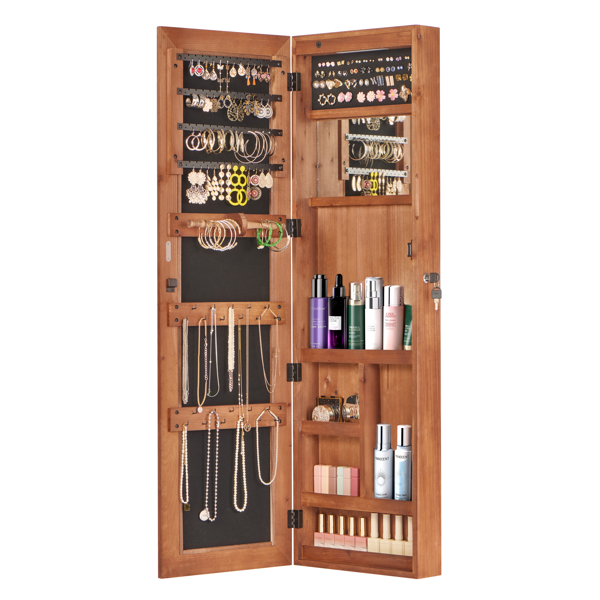 no provide self pick-up.Solid Wood Jewelry Armoire Organizer Cabinet with Full-Length Mirror, 47.5x14.3 in Wall-Mounted Lockable with LED Light