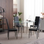 4pcs Elegant Assembled Stripping Texture High Backrest Dining Chairs Black Replace encoding 13028198-18410366 - Image 41