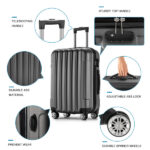 Vertical pattern four-in-one universal wheel with handle trolley case 16in 20in 24in 28in ABS aluminum alloy trolley classic color - dark gray N101 product upgrade - Image 9