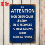 CIFbuy 1pc Funny French Dog Metal Sign, Beware My" Dog Can Run 400 Meters In 10 Seconds Otherwise Stay At The Door, At The Door, 2D Flat Unframed Dec Beware My DoikTok, Beware My DoikTok, t Self-pickup Logiopics - Image 8