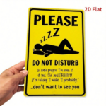 CIFbuy Vintage Please Zzz Do Not Disturb Metal Sign 8x12 Inch, Rustic Yellow Black Sleeping Woman Silhouette 2D Flat Wall Art, Durable TikTok, TikTok, ble Self-pickup Logiopics - Image 5
