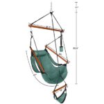 Oxford Cloth Hardwood With Cup Holder Wooden Stick Perforated 100kg Seaside Courtyard Oxford Cloth Hanging Chair Green - Image 13