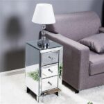 Modern and Contemporary Mirrored 3-Drawers Nightstand Bedside Table - Image 5