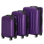 3-in-1 Portable ABS Trolley Case 20" / 24" / 28" Purple - Image 4