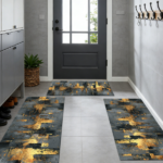 Three-piece kitchen rug set, non-slip and washable, abstract pattern kitchen hallway rug, soft and comfortable, suitable for sinks, floors, entrances, hallways and bathrooms. - Image 12