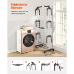 4-Tier Clothes Drying Rack, Sturdy Laundry Drying Rack with Wheels and 24 Rods, Wings Foldable, Clothes Hanger for Indoor and Outdoor (Shipment from Walmart) - Image 5