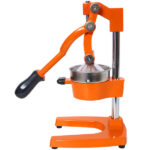 Cast Iron Citrus Juicer , Extra-Large Commercial Grade Manual Hand Press , Heavy Duty Countertop Squeezer for Fresh Orange Juice ,orange color - Image 3