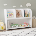 Kids Bookcase,Storage Book Shelf,Storage Display,Toy Organize with 4 Compartments for Living Room,Playroom,White (Shipment from Walmart) - Image 4