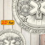 CIFbuy 2D Flat Aluminum Round Plaque Thank You Emergency Responders Sign 7.87x7.87 Inch Outdoor EMS Fire Police Logos Star Of Life Eleg TikTok, TikTok, 87x7.87 Self-pickup Logiopics - Image 2