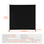 Space Partition, One-Panel Privacy Barrier, 6FT Indoor Privacy Shield, Segregation Screen for Spaces, Standalone Partition Panel for Workspace, Sleeping Area, Black - Image 2