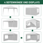 3 x 3m Two Doors & Two Windows Practical Waterproof Right-Angle Folding Tent White - Image 4