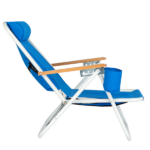 Same Code 99460325 4-Position Adjustable Folding Beach Chair, Steel Tube Frame Oxford Fabric Lounge Chair, 7.9" Seat Height, 17.7" W x 17.3" D, 120KG Heavy Duty Capacity, Portable Outdoor Patio Camping Chair, Blue - Image 7