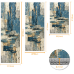 Three-piece kitchen rug set, non-slip and washable, abstract pattern kitchen hallway rug, soft and comfortable, suitable for sinks, floors, entrances, hallways and bathrooms. - Image 3