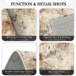 Three-piece kitchen rug set, non-slip and washable, abstract pattern kitchen hallway rug, soft and comfortable, suitable for sinks, floors, entrances, hallways and bathrooms. - Image 10