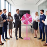 24 Inch Height Adjustable Prize Wheel with Smooth Spin, 2-in-1 Tabletop & Floor Standing Spinning Wheel for Game Carnival Party - Image 6