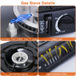 3300W Portable Camping Stove Butane Canister Dual Fuel Burner Piezo Electric Ignition Single Burner with Automatic Tank Ejection Overpressure Cut Off Carry Case for Camping Hiking Picnic Fishing BBQ - Image 8