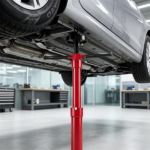 Adjustable Underhoist Support Jack Stand, 1654 LBS Max Load Triangular Base Hoist Support Stand with Rolling Wheels Anti-Slip Rubber Platform for Professional & Home Workshop Car Maintenance -Red - Image 8