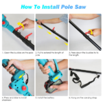 2-in-1 Cordless Pole Saw & Handheld Chainsaw, 1200W Brushless Motor with 2×3000mAh Batteries, 13FT Reach Adjustable Head, Auto Oil Lubrication & Safety Kit for Tree Pruning - Image 3