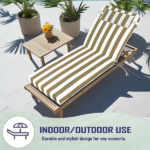 Outdoor Chaise Lounge Cushion, 72 in. x 21 in. x 3 in. Waterproof Fade-Resistant Patio Chair Pad for Pool Beach - Image 5