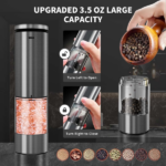 2PCS of electric salt and pepper grinders - battery-powered, adjustable for grinding fineness, suitable for home kitchens, made of durable plastic (not available on Walmart platform) - Image 4