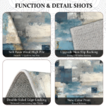 Three-piece kitchen rug set, non-slip and washable, abstract pattern kitchen hallway rug, soft and comfortable, suitable for sinks, floors, entrances, hallways and bathrooms. - Image 7