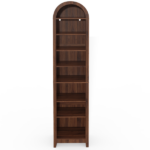 8-Tier Arched Dome Display Rack Particleboard Melamine-Faced Bookshelf 15.75*11.81*70in Walnut - Image 2