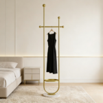 Clothing Rack, Golden Metal Freestanding Heavy Duty Clothes Rack with Marble Base, Multipurpose Garment Hanger for Bedroom, Hat, Scarf, Jacket - Image 4