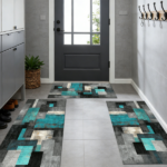 Three-piece kitchen rug set, non-slip and washable, abstract pattern kitchen hallway rug, soft and comfortable, suitable for sinks, floors, entrances, hallways and bathrooms. - Image 12