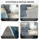 Three-piece kitchen rug set, non-slip and washable, abstract pattern kitchen hallway rug, soft and comfortable, suitable for sinks, floors, entrances, hallways and bathrooms. - Image 7