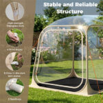7×7FT Clear Pop Up Sports Tent, Waterproof Windproof PVC Tent for 2-4 People, Transparent Outdoor Pod for Camping Sports - Image 10