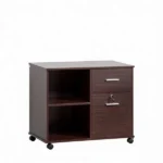 Lateral File Cabinet with Wheels – Mobile Printer Cart with Open Shelves & Drawers, Holds A4 Documents - Image 2