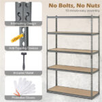5-Tier Heavy Duty Garage Shelving Unit, 2200 LBS Total Load Capacity Boltless Storage Rack - Image 2