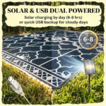 10' x 8' Reversible Outdoor Rug Carpet: LED Light PP Straw Rug with Carry Bag & Ground Stakes for Patio Backyard - Image 5