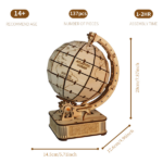 3D Wooden Puzzle Globe. Model kits DIY Crafts Handmade Christmas Gifts - Image 3
