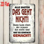 CIFbuy 1pc German Motivational Quote Metal Sign, Everyone Said" It Couldn't Be Done, Text 2D Flat Unframed Wall Decor 7.87x EveikTok, EveikTok, t Self-pickup Logiopics