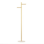 Clothing Rack, Golden Metal Freestanding Heavy Duty Clothes Rack with Marble Base, Multipurpose Garment Hanger for Bedroom, Hat, Scarf, Jacket