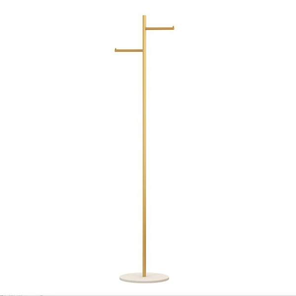 Clothing Rack, Golden Metal Freestanding Heavy Duty Clothes Rack with Marble Base, Multipurpose Garment Hanger for Bedroom, Hat, Scarf, Jacket