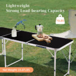 6ft Aluminum Alloy Folding Table black - Image 12