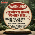 CIFbuy 1pc Vintage German Warning Dog Sign, Crazy Dog Lives Here Metal Plaque, 8-Inch Round Aluminum Paw Print Alert Sign For Garage Ya TikTok, TikTok, ue, Self-pickup Logiopics - Image 8