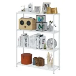 4-Layer Adjustable Shelf Iron Household Shelf without Wheels 35.43*13.78*55.12in White - Image 3