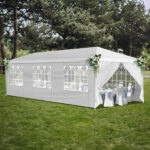 10'x30' Outdoor Party Tent with 8 Removable Sidewalls, Waterproof Canopy Patio Wedding Gazebo, White - Image 26