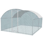 10 x 10 ft Large Metal Chicken Coop, Walk-in Poultry Cage Chicken Hen Run House with Waterproof Cover, Rabbits Cats Dogs Farm Pen for Outdoor Backyard Farm Garden - Image 10