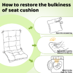 High Back Chair Cushions Set of 2, Waterproof Outdoor Rocking Chair Cushion with Ties, Rocking Chair Cushion for Outdoor Patio, Garden Porch - Image 7