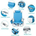 Same Code 56766889 63*65*82cm Short Oxford Cloth Silver White Aluminum Tube Bearing 100kg Beach Chair Blue - Image 9